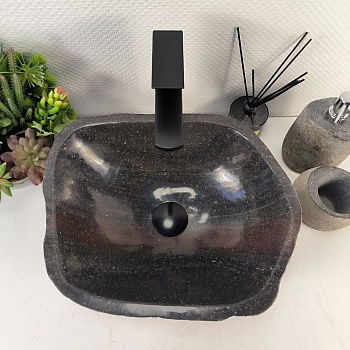 Раковина из речного камня RS-65429 40*33*15 из натурального камня