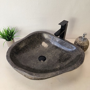 Раковина из речного камня RS-66035 60х50х14 из натурального камня