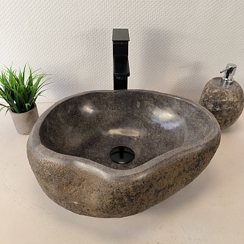 Раковина из речного камня RS-66008 43х37х15 из натурального камня