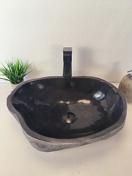 Раковина из речного камня RS-65606 54*38*15 из натурального камня