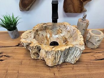 Раковина из окаменелого дерева OD-65692 38х30х14 из натурального камня