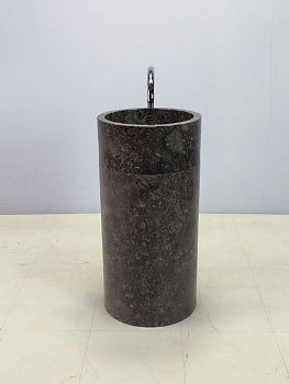 Раковина напольная из мрамора Silinder Grey MN-66265 45х45х90 из натурального камня