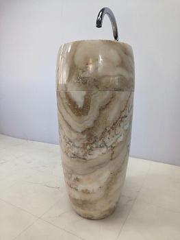 Раковина напольная из оникса Silinder ON-66248 37х37х86 из натурального камня