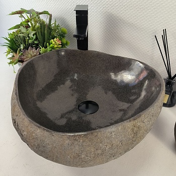Раковина из речного камня RS-65466 45*41*15 из натурального камня
