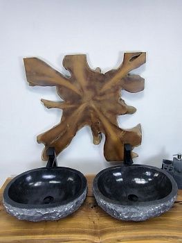 Раковина из мрамора ПАРА! Erozy Black EM-66620 50х39х16 из натурального камня