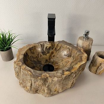 Раковина из окаменелого дерева OD-66063 37х31х14 из натурального камня