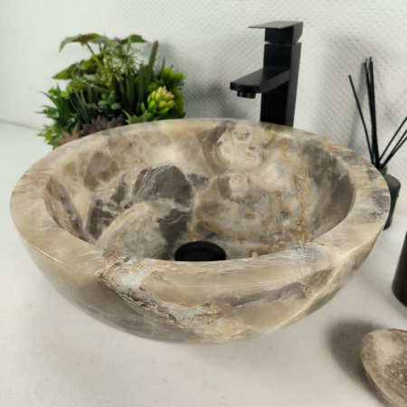 Каменная раковина из оникса Bowl Grey BO-04399 (40*40*15) 0196 из натурального камня