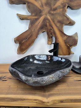Раковина из речного камня RS-66325 56х45х15 из натурального камня