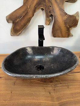 Раковина из речного камня RS-65883 45х34х15 из натурального камня