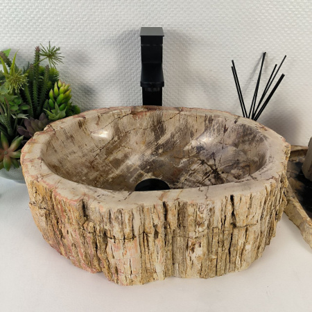Каменная раковина из окаменелого дерева OD-04793 (44*33*15) 0179 из натурального камня