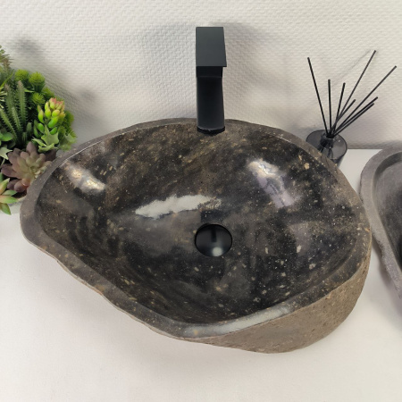 Каменная раковина из речного камня RS-04888 (51*39*15) 0857 из натурального камня