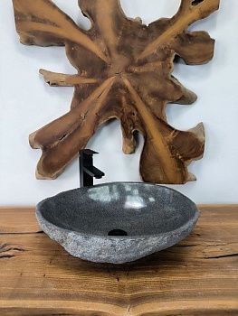 Раковина из речного камня RS-66581 53х41х15 из натурального камня