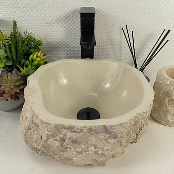 Раковина из мрамора Erozy Cream EM-65573 33*30*15 из натурального камня