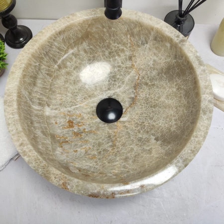 Раковина из оникса Bowl Grey Small TinLip BO-00605 (1.9cm) (40*40*15см)