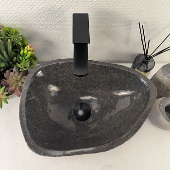 Раковина из речного камня RS-65451 42*30*15 из натурального камня