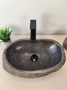 Раковина из речного камня RS-65984 50х31х15 из натурального камня