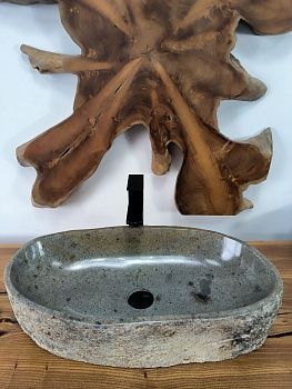 Раковина из речного камня RS-66636 63х33х15 из натурального камня