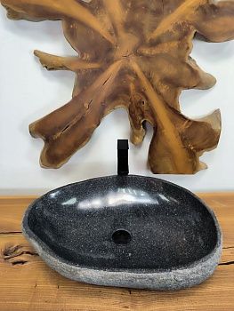 Раковина из речного камня RS-66517 61х43х16 из натурального камня