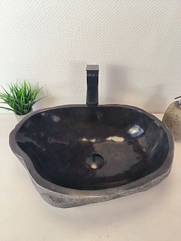 Раковина из речного камня RS-65606 54*38*15 из натурального камня