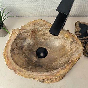 Раковина из окаменелого дерева OD-66049 40х31х15 из натурального камня