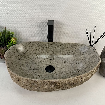 Раковина из речного камня RS-65521 61*39*15 из натурального камня