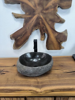 Раковина из речного камня RS-66362 37х32х15 из натурального камня