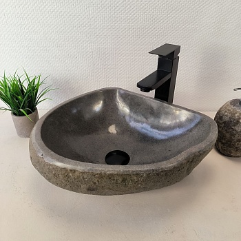 Раковина из речного камня RS-66017 45х37х15 из натурального камня
