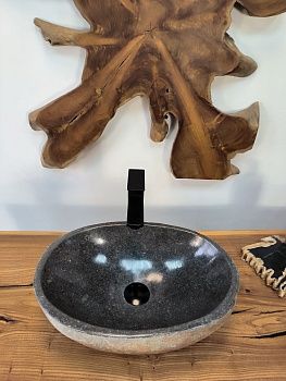 Раковина из речного камня RS-65904 46х32х15 из натурального камня