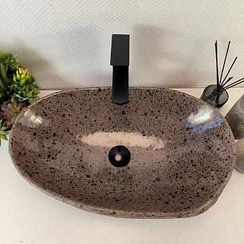 Раковина из речного камня RS-65392 58*35*15 из натурального камня