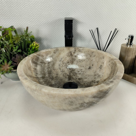 Каменная раковина из оникса Bowl Grey BO-04545 (40*40*15) 0201 из натурального камня