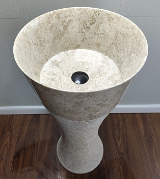 Раковина напольная из мрамора Cream MN-61362 (40*40*90)
