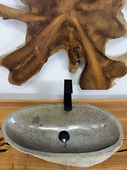 Раковина из речного камня RS-66514 62х29х16 из натурального камня