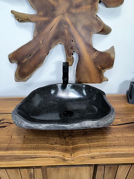 Раковина из речного камня RS-66715 50х44х15 из натурального камня