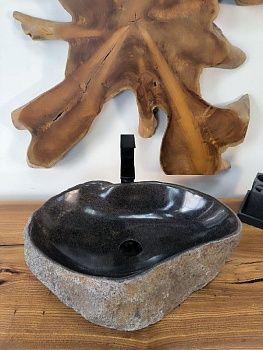 Раковина из речного камня RS-66656 56х40х15 из натурального камня