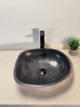 Раковина из речного камня RS-63746 (50*45*15) из натурального камня