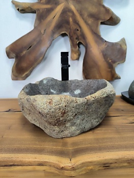 Раковина из речного камня RS-66283 41х38х16 из натурального камня