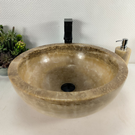 Каменная раковина из оникса Bowl Yellow BO-04550 (45*45*17) 0200 из натурального камня