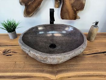 Раковина из речного камня RS-65810 54х45х15 из натурального камня