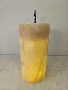 Раковина напольная из оникса Silinder ON-65938 45х45х90 из натурального камня