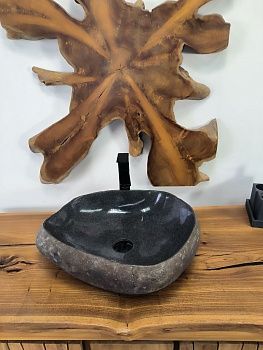 Раковина из речного камня RS-66628 54х44х16 из натурального камня