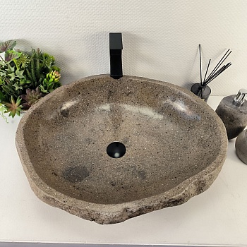 Раковина из речного камня RS-65408 64*53*15 из натурального камня