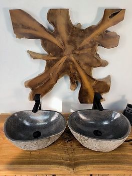 Раковина из речного камня ПАРА! RS-66665 48х33х15 из натурального камня