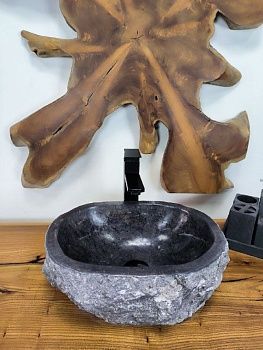Раковина из мрамора Erozy Black EM-66612 40х30х15 из натурального камня