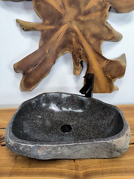 Раковина из речного камня RS-66566 60х47х15 из натурального камня