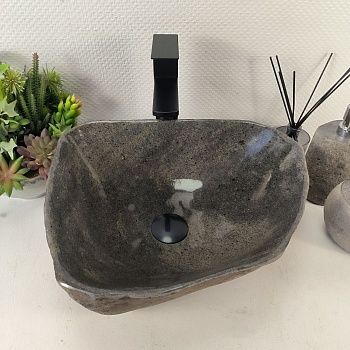 Раковина из речного камня RS-65461 42*36*15 из натурального камня