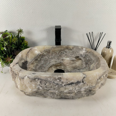 Каменная раковина из оникса Erozy Grey EO-04602 (53*42*16) 0183 из натурального камня