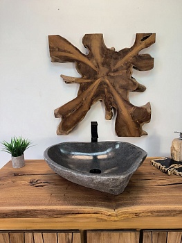 Раковина из речного камня RS-65894 58х45х15 из натурального камня