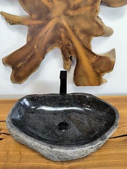 Раковина из речного камня RS-66519 62х39х14 из натурального камня