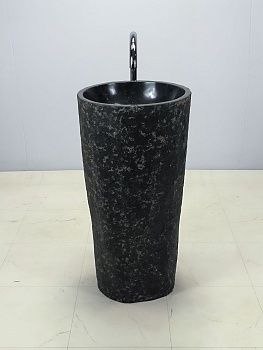 Раковина напольная из речного камня RN-66262 45х45х90 из натурального камня