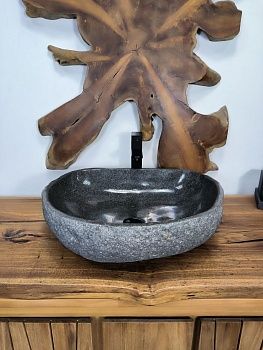 Раковина из речного камня RS-66710 56х46х16 из натурального камня